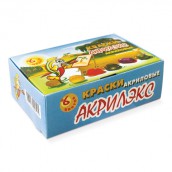 Краски акриловые "Акрилэкс", 6 цветов по 20 мл, в баночках, 24-6.20-50