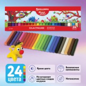 Пластилин классический BRAUBERG "МАГИЯ ЦВЕТА", 24 цвета, 500 г, ВЫСШЕЕ КАЧЕСТВО, картонная упаковка, 103351