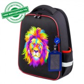 Ранец BRAUBERG FIT, 2 отделения, "Colorful lion", 38х27х14 см, 270618