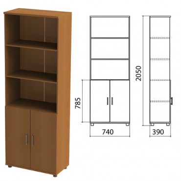Шкаф полузакрытый "Монолит", 740х390х2050 мм, цвет орех гварнери (КОМПЛЕКТ)