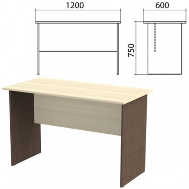 Стол письменный "Канц", 1200х600х750 мм, цвет дуб молочный/венге (КОМПЛЕКТ)
