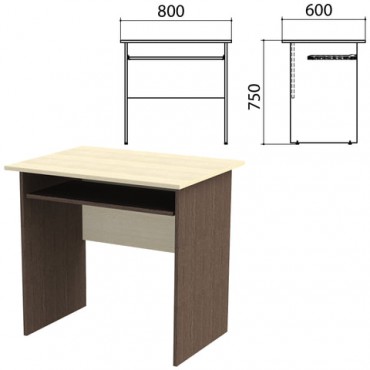 Стол компьютерный "Канц", 800х600х750 мм, цвет дуб молочный/венге (КОМПЛЕКТ)