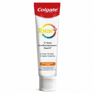 Зубная паста 100 мл COLGATE "Total", витамин С, с фторидом, 6920354832833